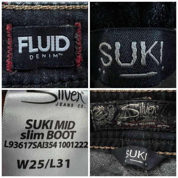 Silver Suki Slim Bootcut Mid-rise Embroidered Dark Wash Denim Jeans - Picture 16 of 16